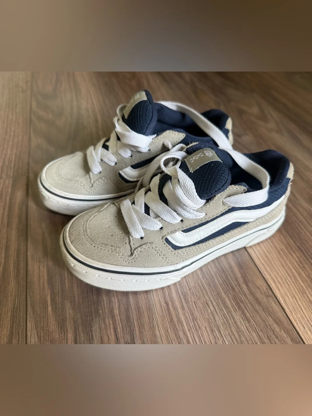 NWIT Vans Beige and Navy Suede Lace-Up Sneakers